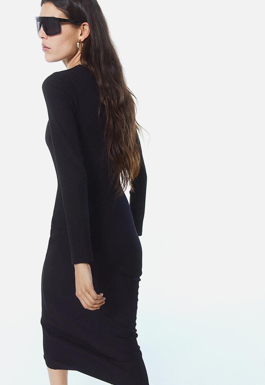 H&M - Gathered bodycon dress - black