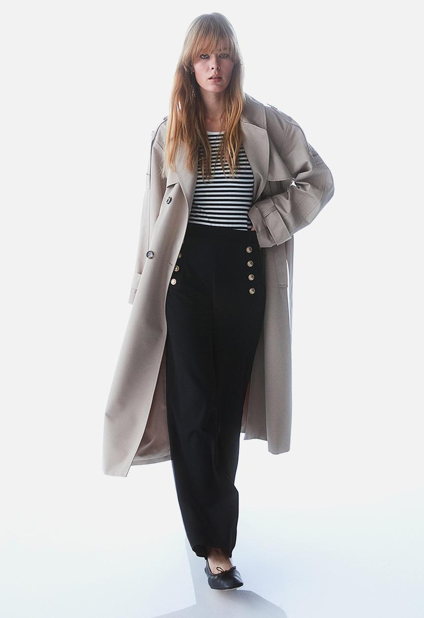 H&M - Button-front trousers - black
