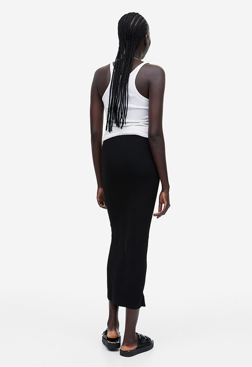 H&M - Rib-knit skirt - black