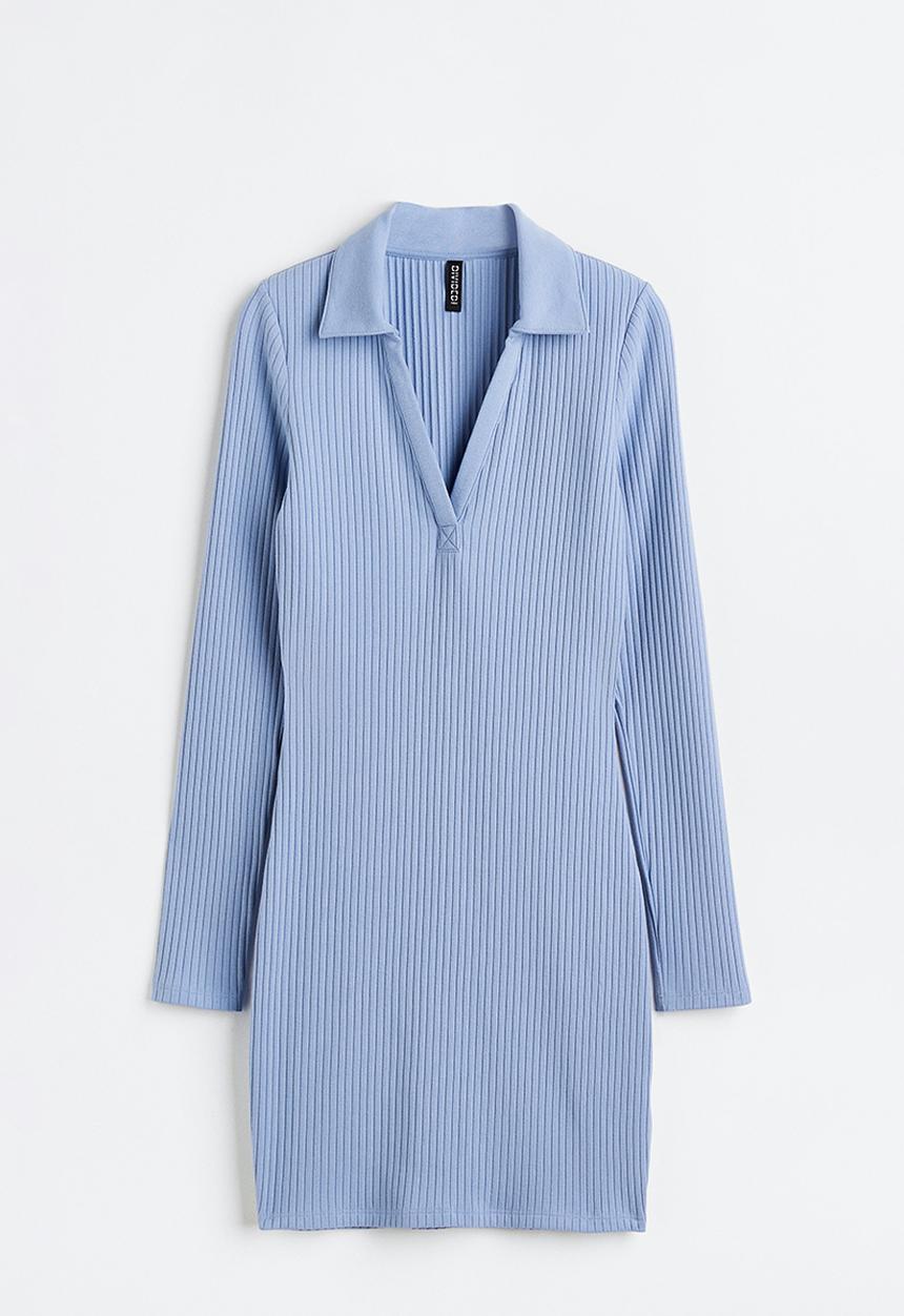H&M - Collared bodycon dress - blue