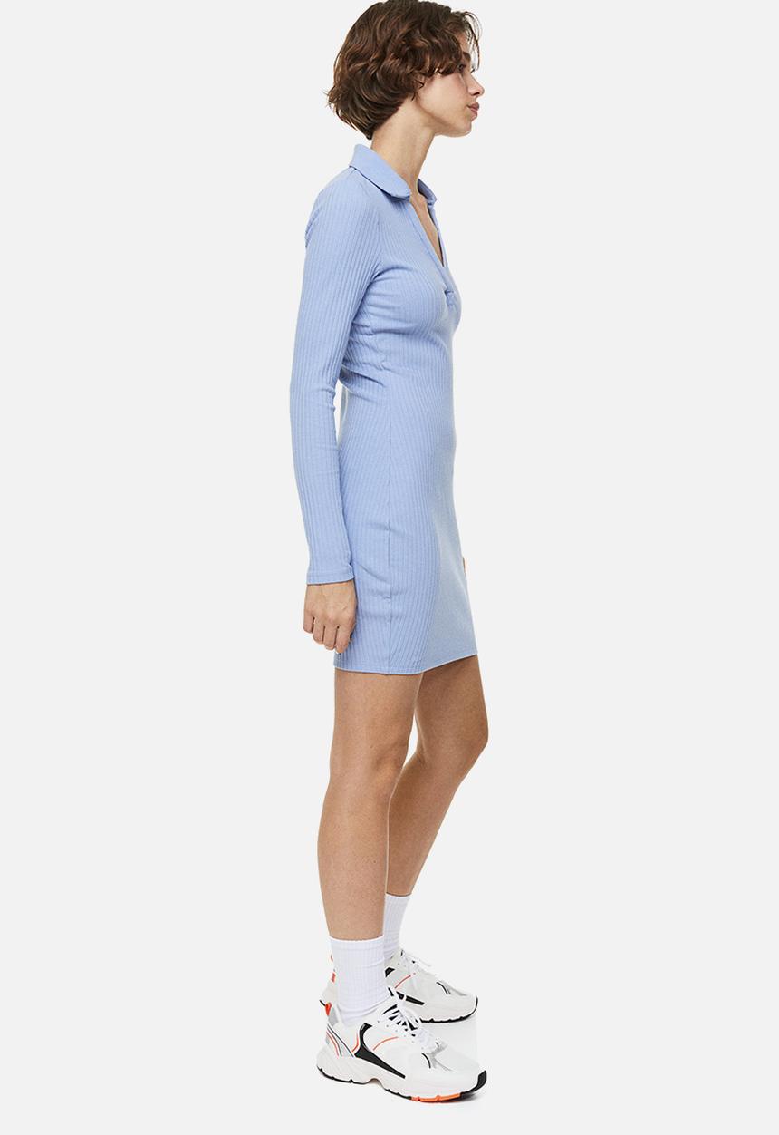 H&M - Collared bodycon dress - blue