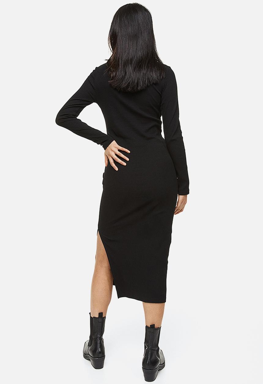 H&M - Mama ribbed bodycon dress - black