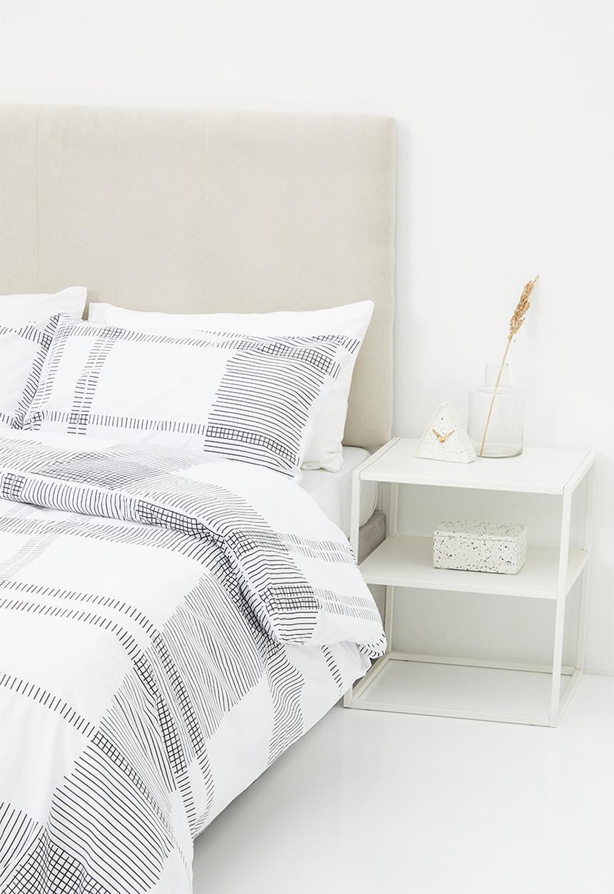 Sixth Floor - Ezra cotton printed duvet cover set - black