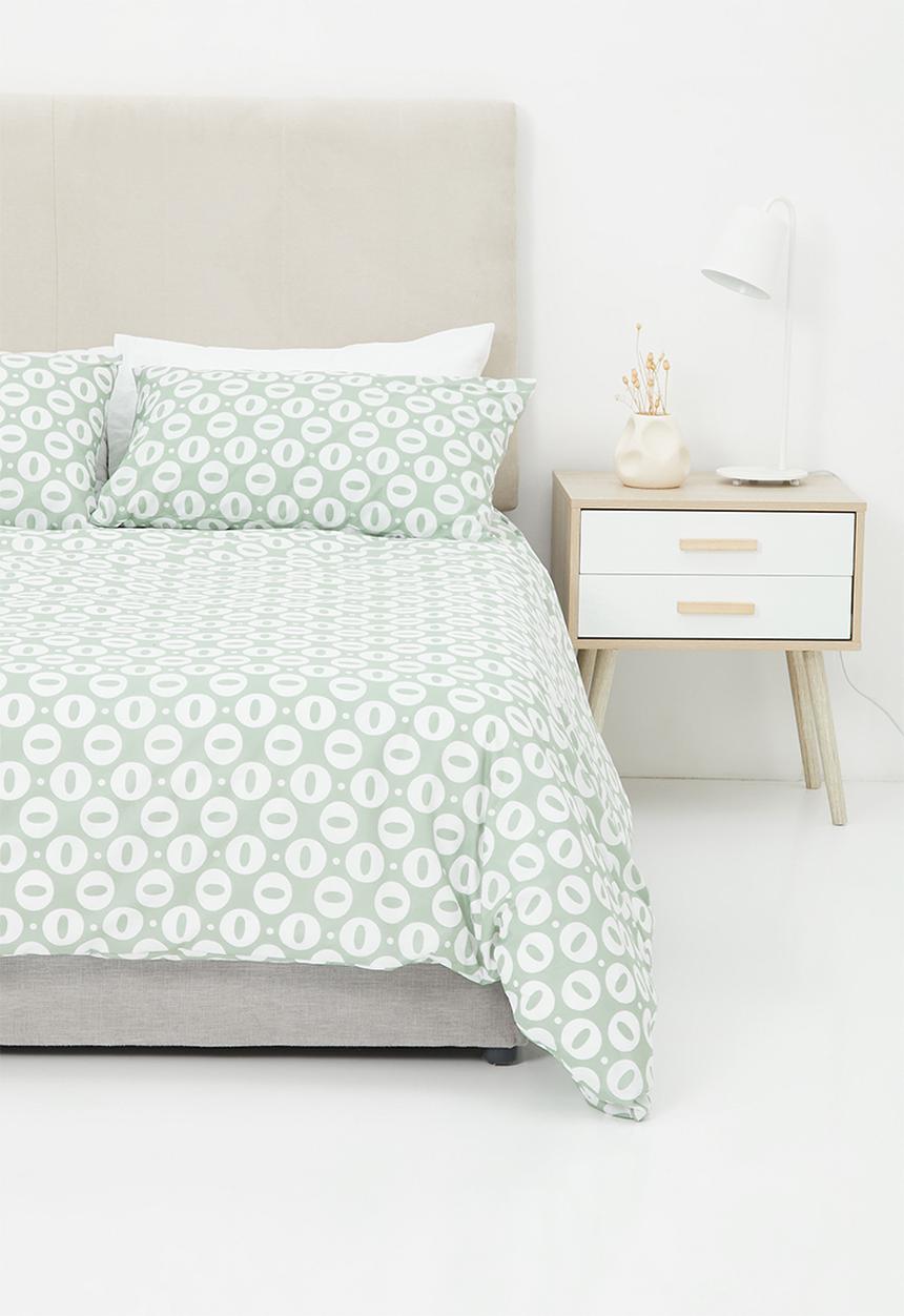 Sixth Floor - Amare cotton printed duvet cover set - green