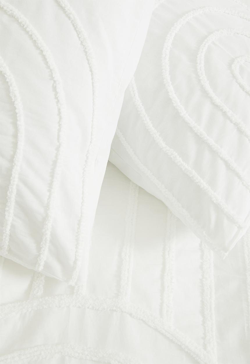 Sixth Floor - Arch cotton tufted duvet cover set - white