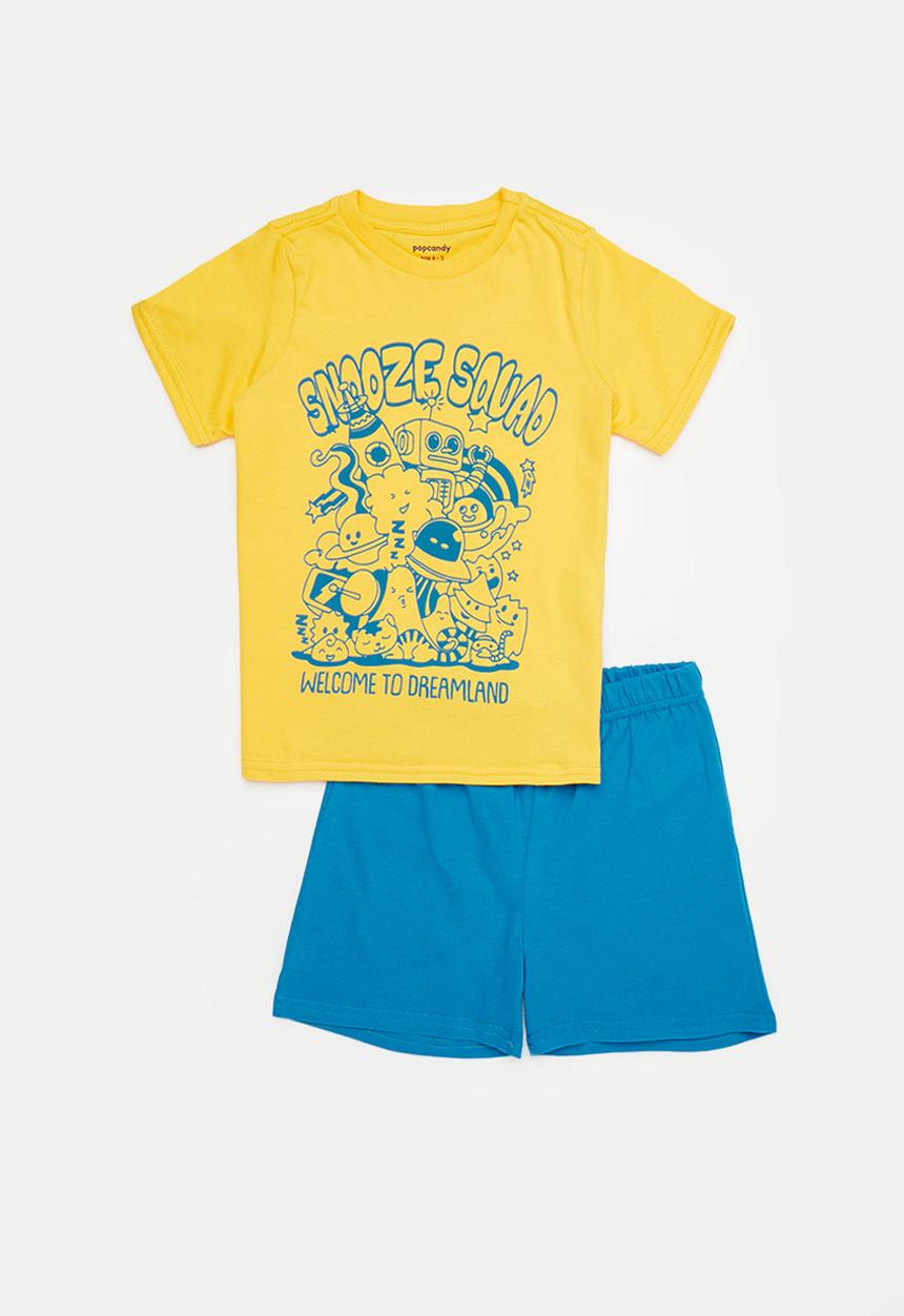 Pop Candy - Boys summer pj set - yellow & blue
