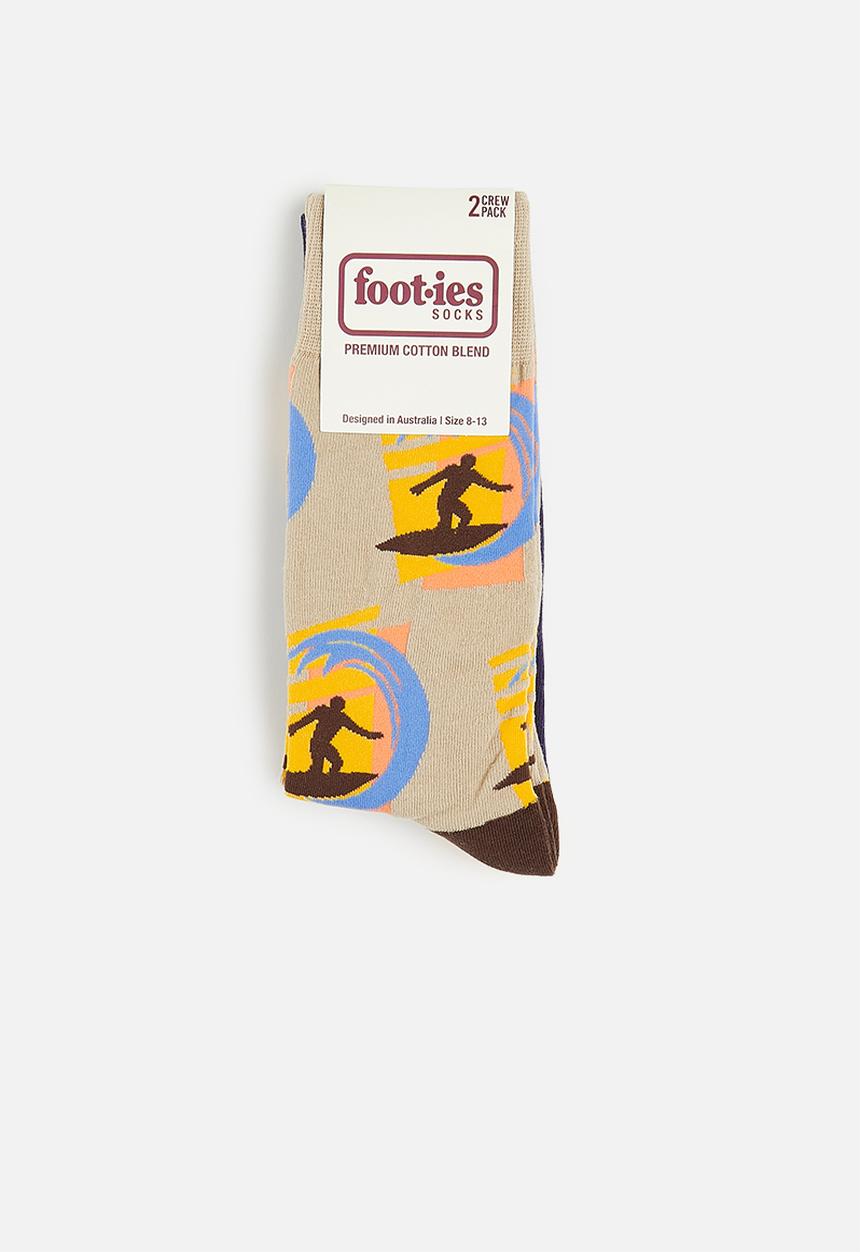 Foot-ies - Surf n skate 2 pack - sand & navy