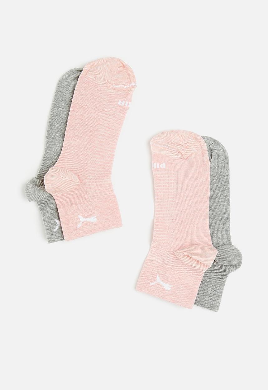 PUMA - Ladies cushioned 2 pack quarter sock - multi