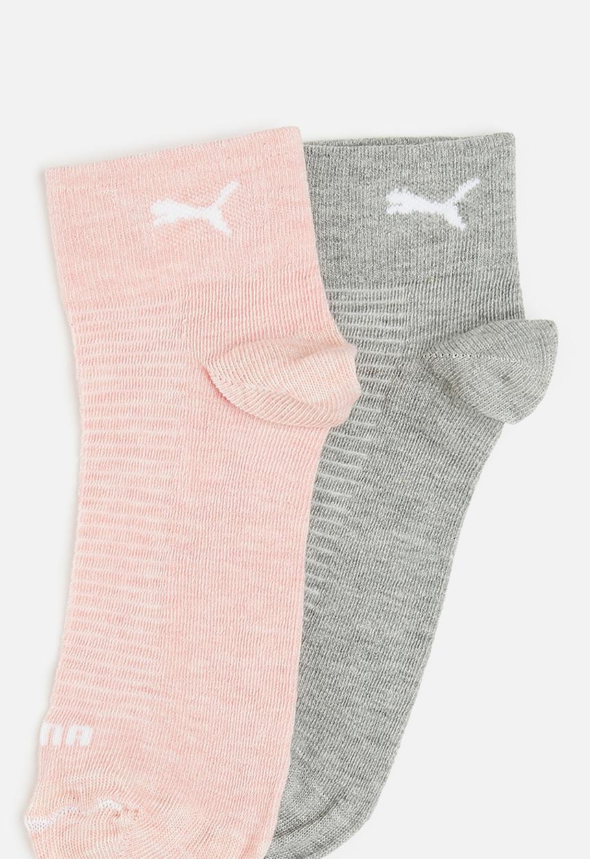 PUMA - Ladies cushioned 2 pack quarter sock - multi