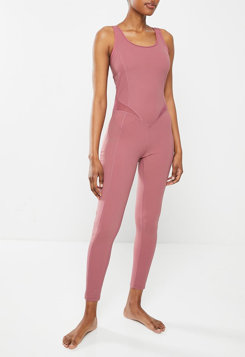 Easy Curves Shapewear - Catsuit with mesh inserts - dusty rose