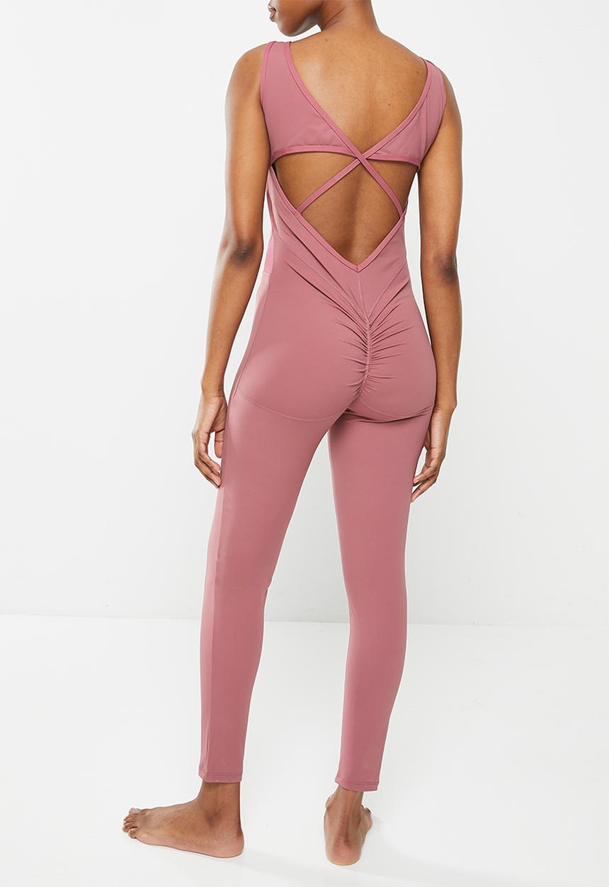 Easy Curves Shapewear - Catsuit with mesh inserts - dusty rose
