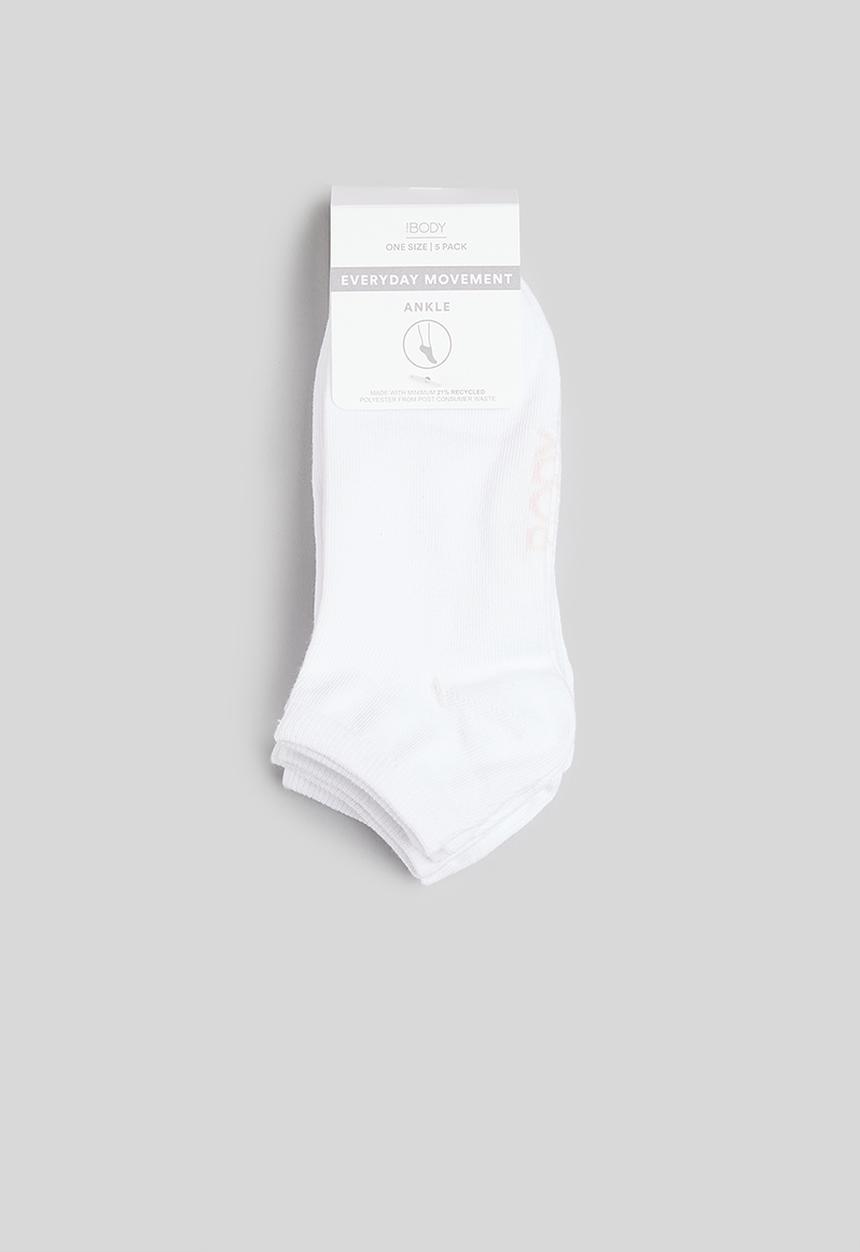 Cotton On - Body 5 pack ankle cut sock - white