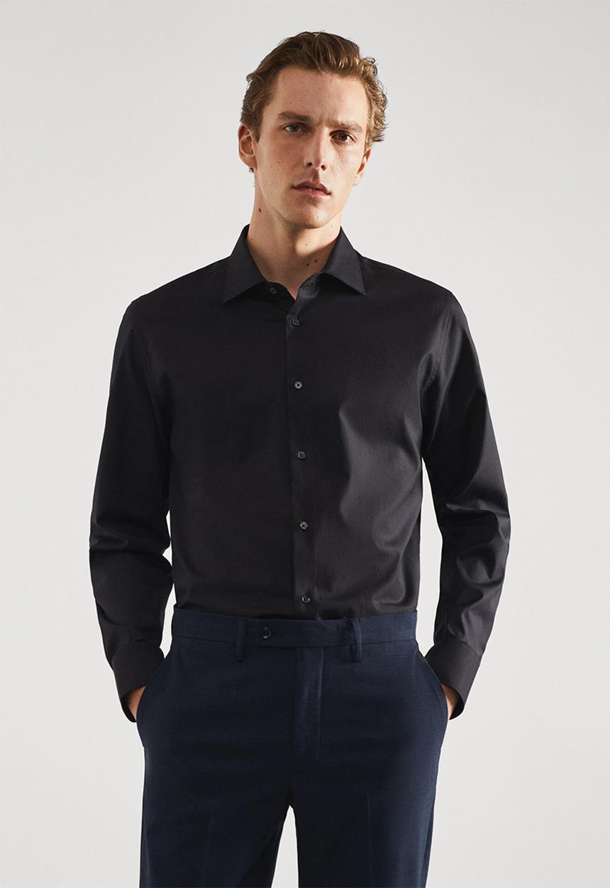 MANGO - Shirt emeritol - black
