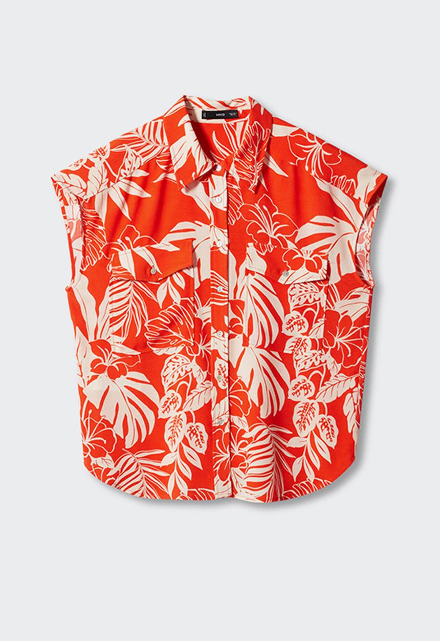 MANGO - Plus blouse poems - orange