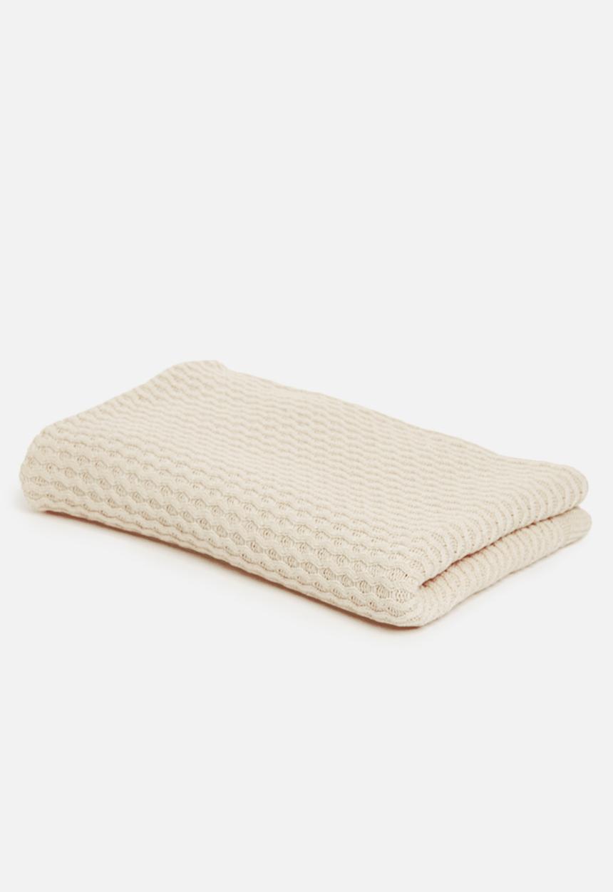 Sixth Floor - Plain knitted throw - cream