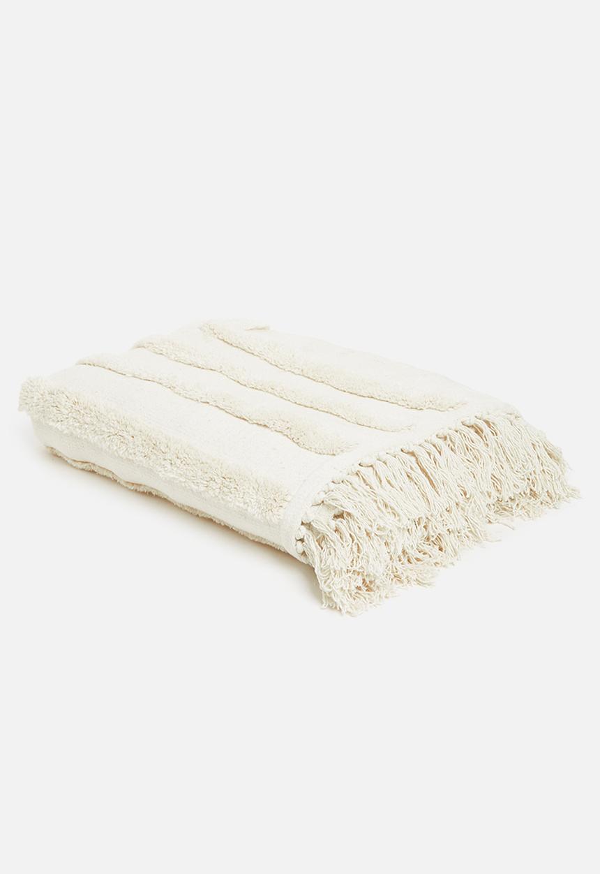 Sixth Floor - Linear tufted throw - cream