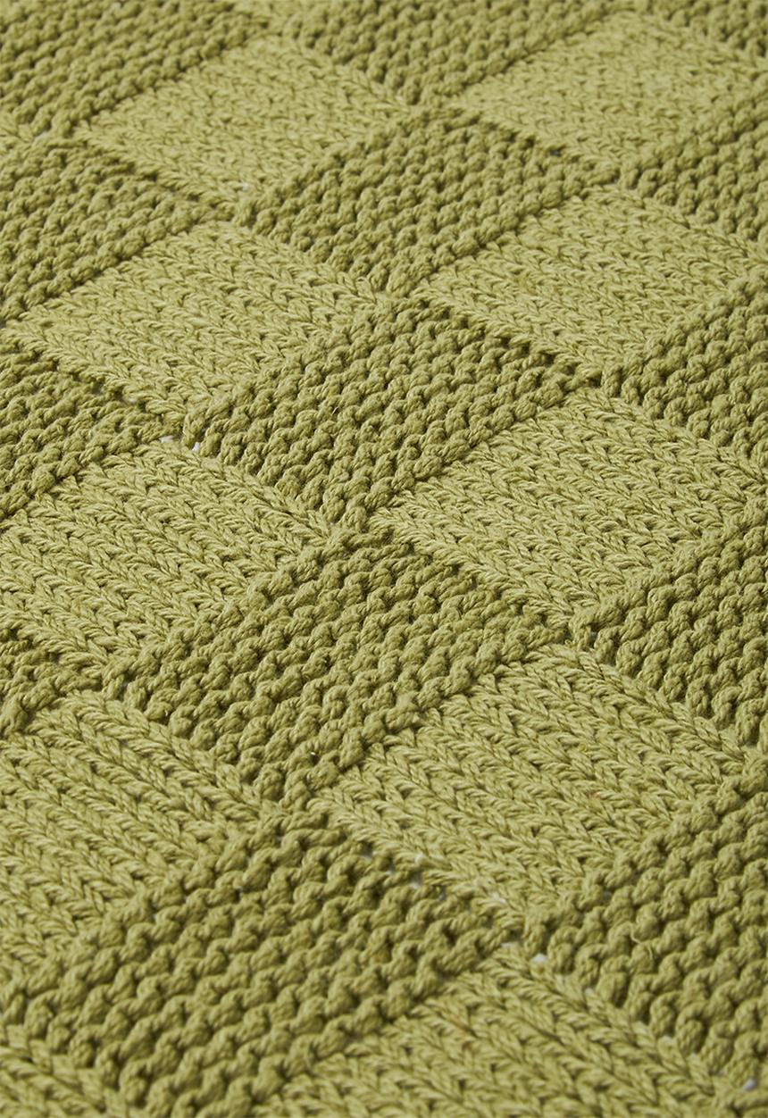 Sixth Floor - Cube knitted throw - olive green