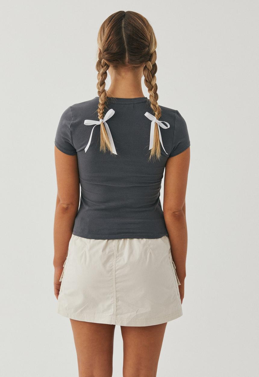Supré  - Brandi graphic T-shirt - vintage wash granite grey/script places