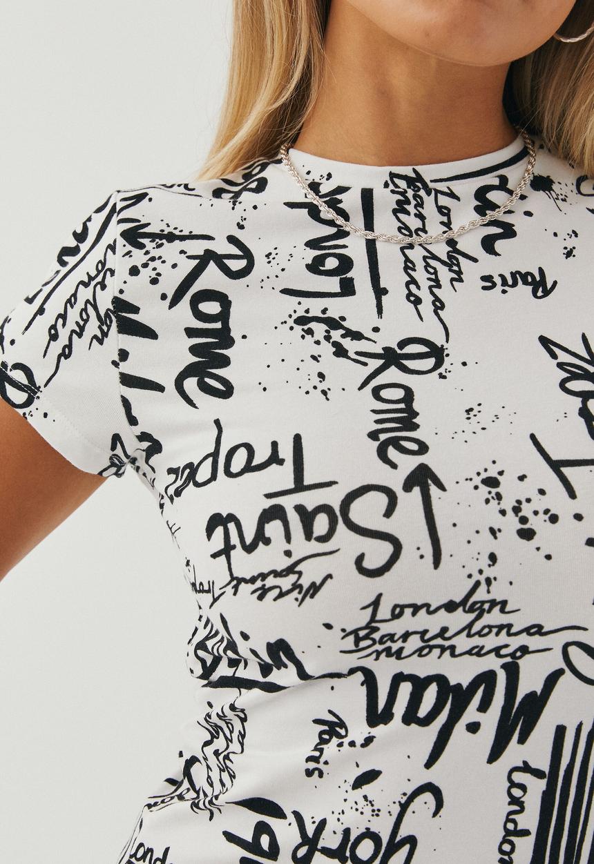 Supré  - Brandi graphic T-shirt - winter white/graffiti