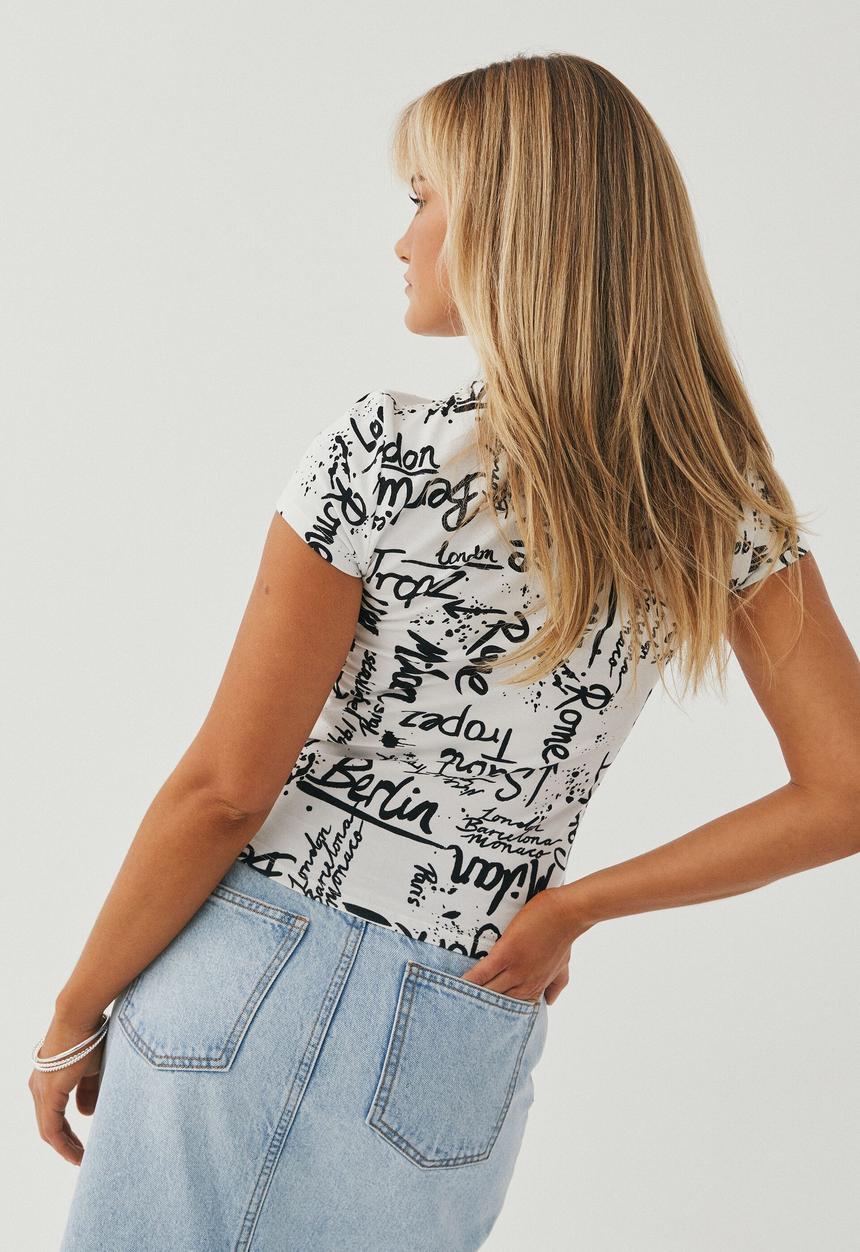 Supré  - Brandi graphic T-shirt - winter white/graffiti
