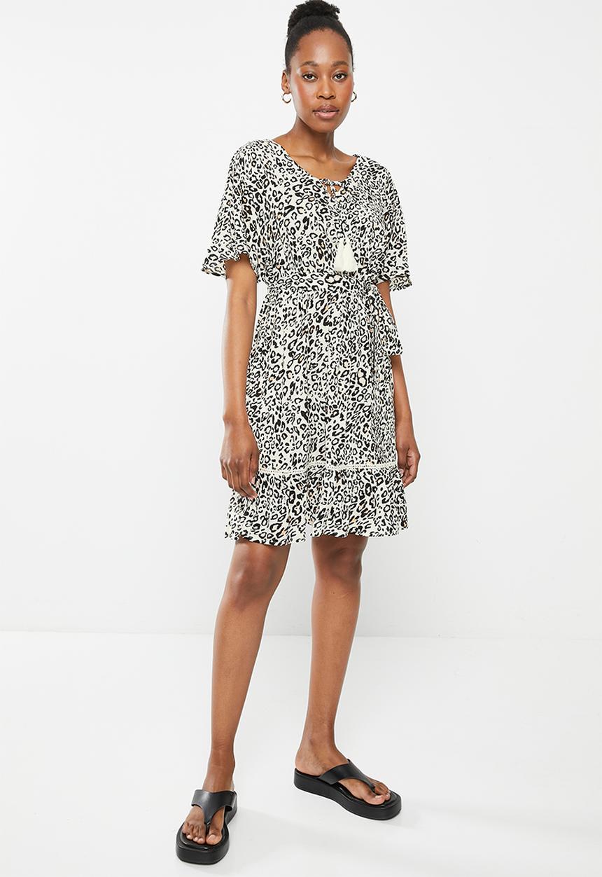 Stella Morgan - Animal printed mini dress - multi white