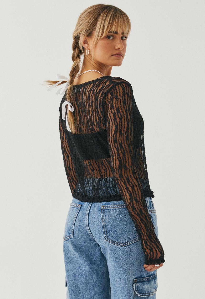 Supré  - Jessie lace cardigan - black