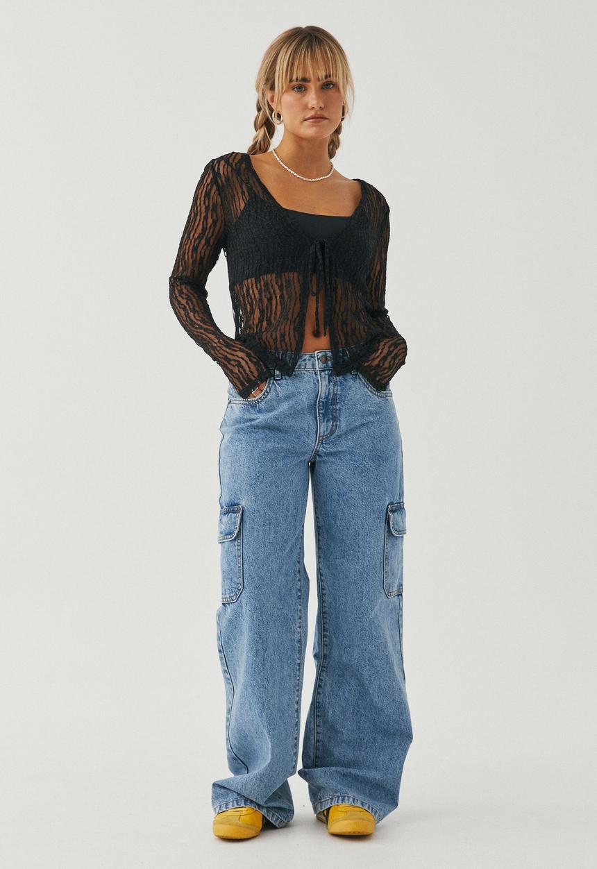 Supré  - Jessie lace cardigan - black