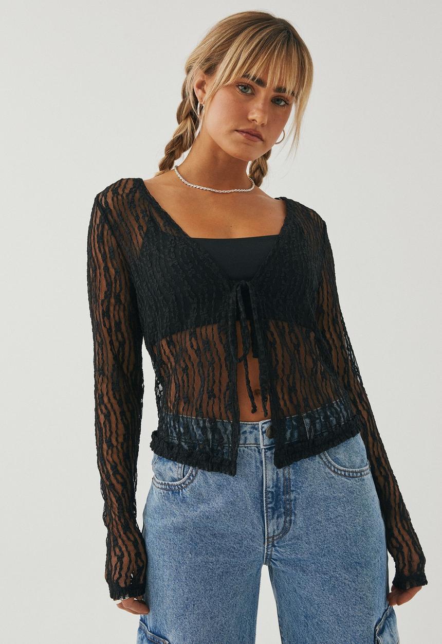 Supré  - Jessie lace cardigan - black