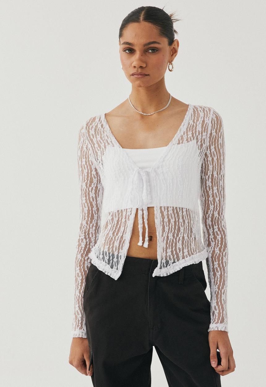 Supré  - Jessie lace cardigan - white