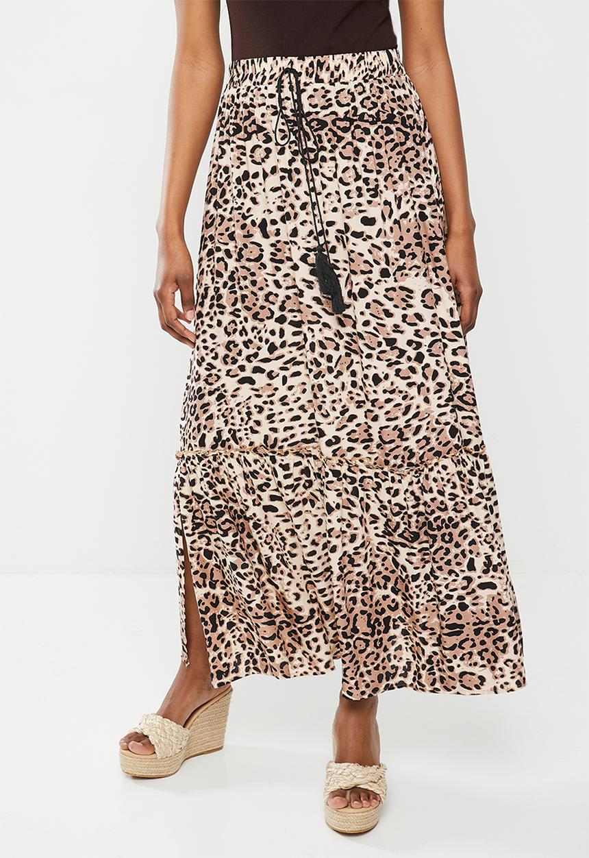 Stella Morgan - Animal printed tiered skirt - beige