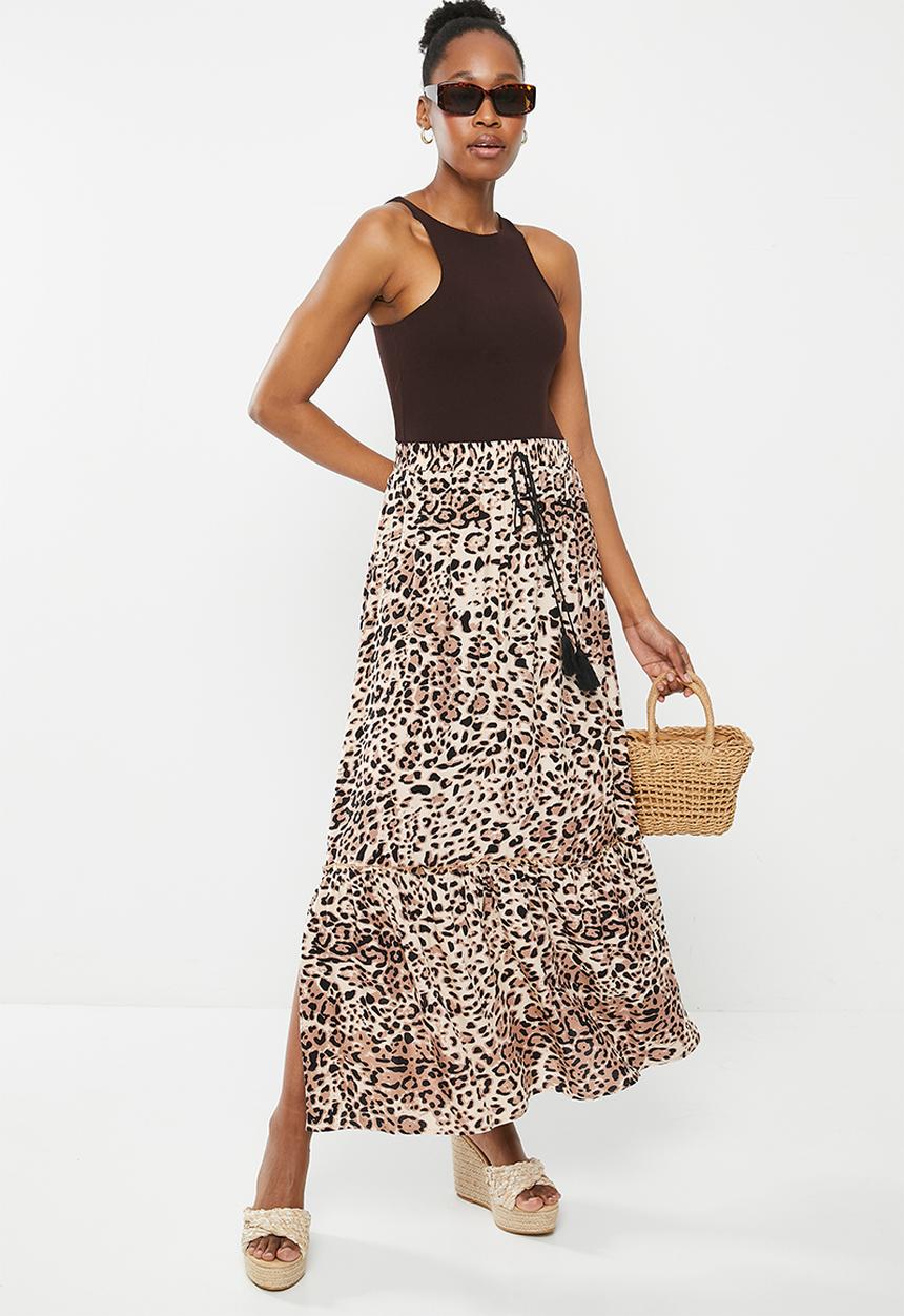 Stella Morgan - Animal printed tiered skirt - beige