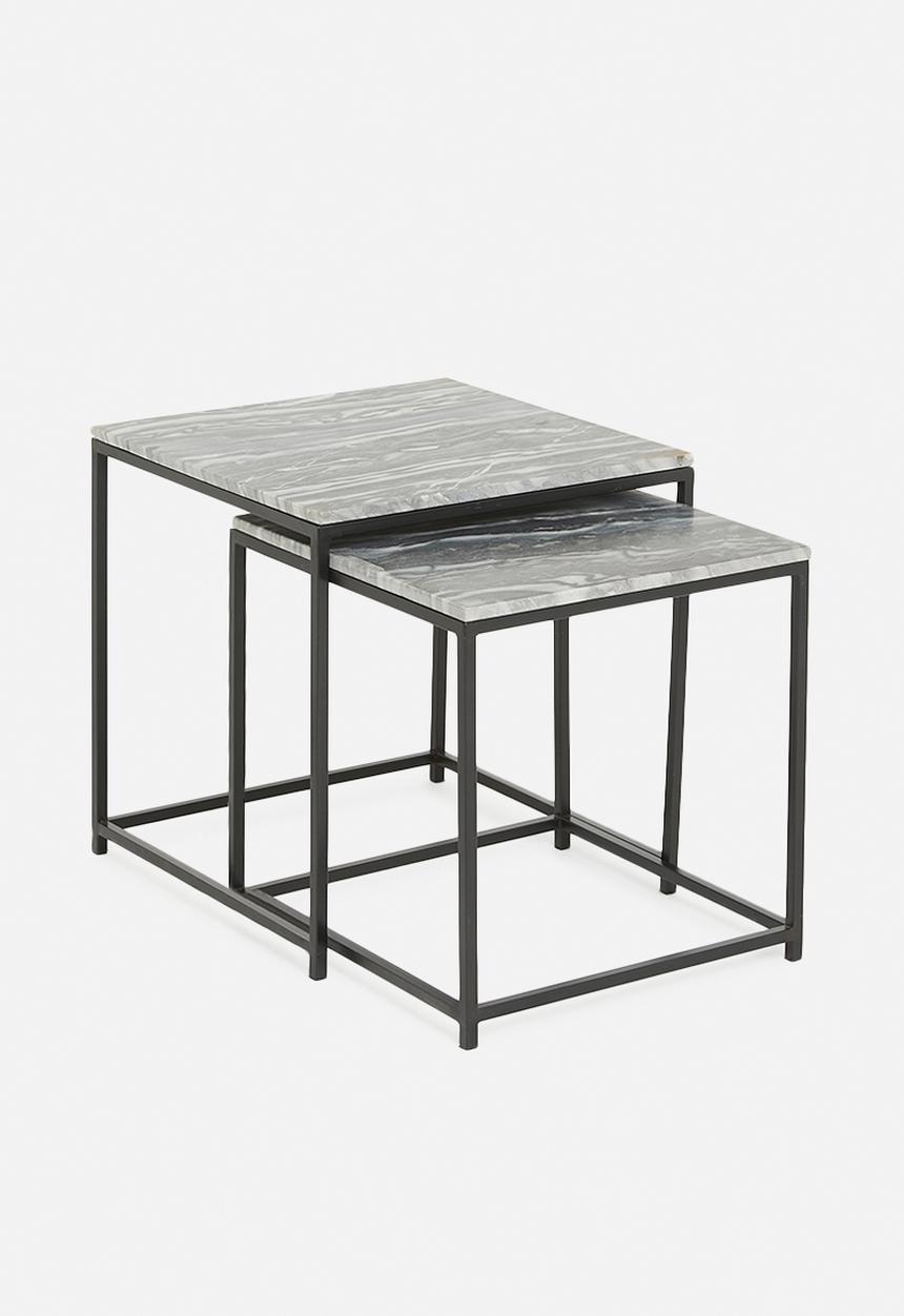 Sixth Floor - Geneva marble nested coffee tables - set of 2