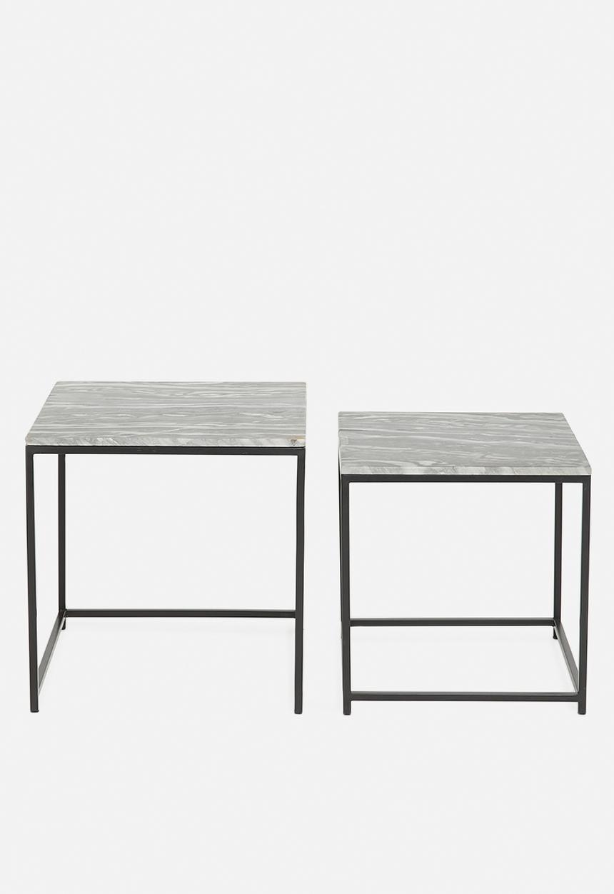 Sixth Floor - Geneva marble nested coffee tables - set of 2