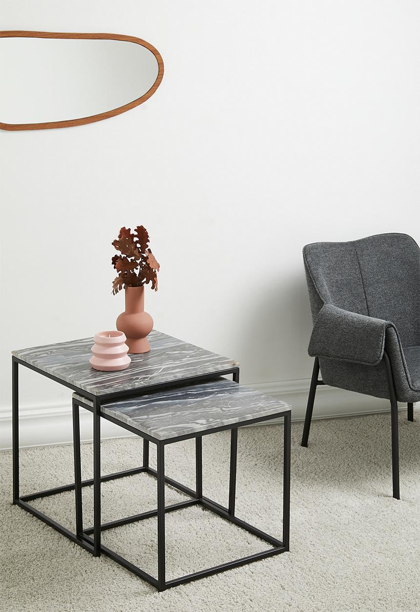 Sixth Floor - Geneva marble nested coffee tables - set of 2
