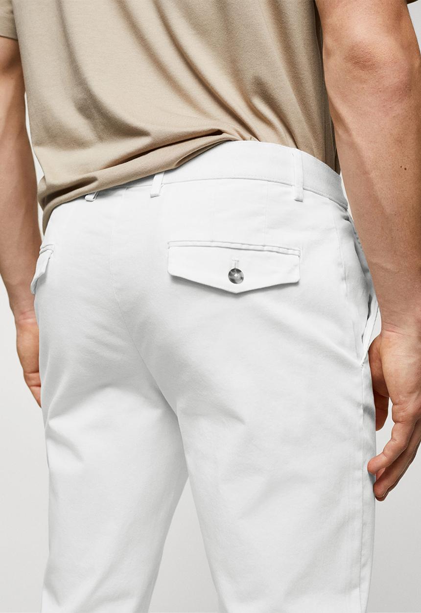 MANGO - Trousers prato - white