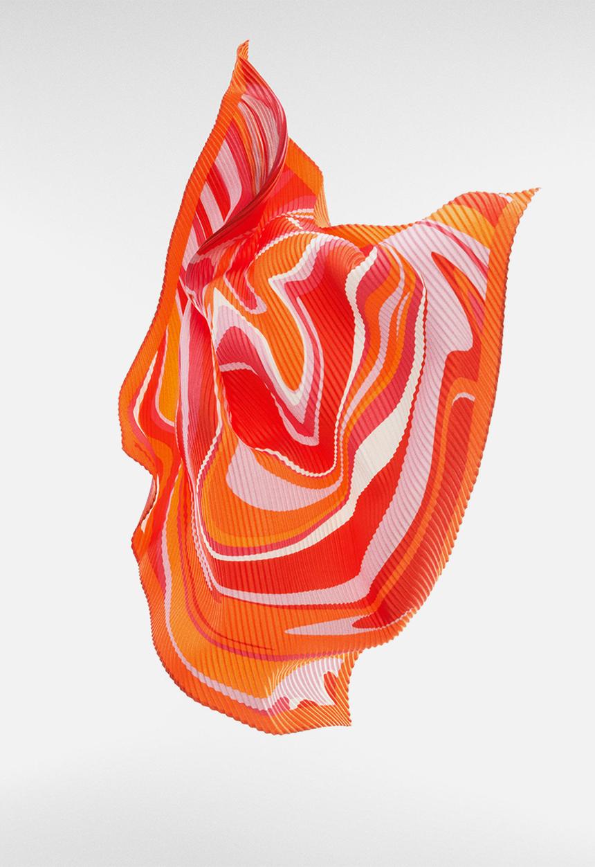 MANGO - Neck scarf ondas- red