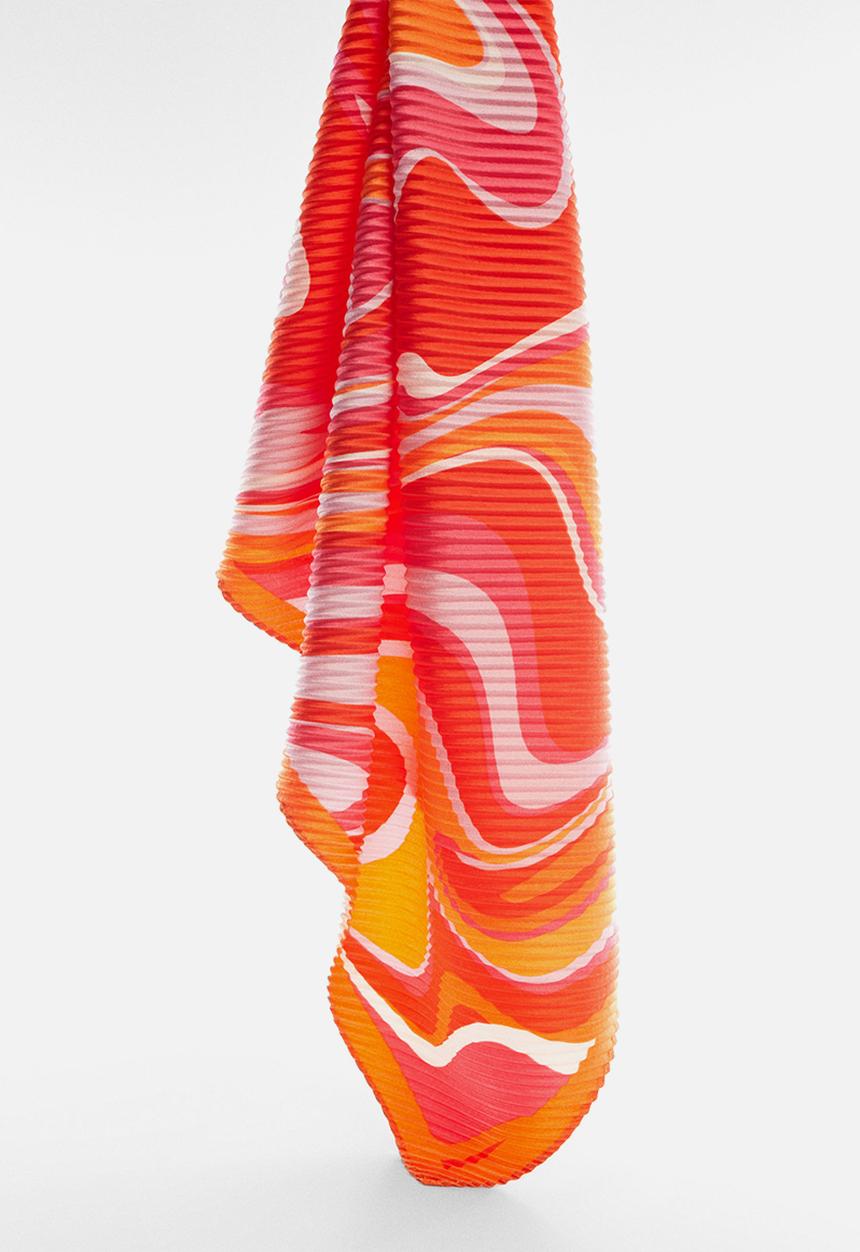 MANGO - Neck scarf ondas- red