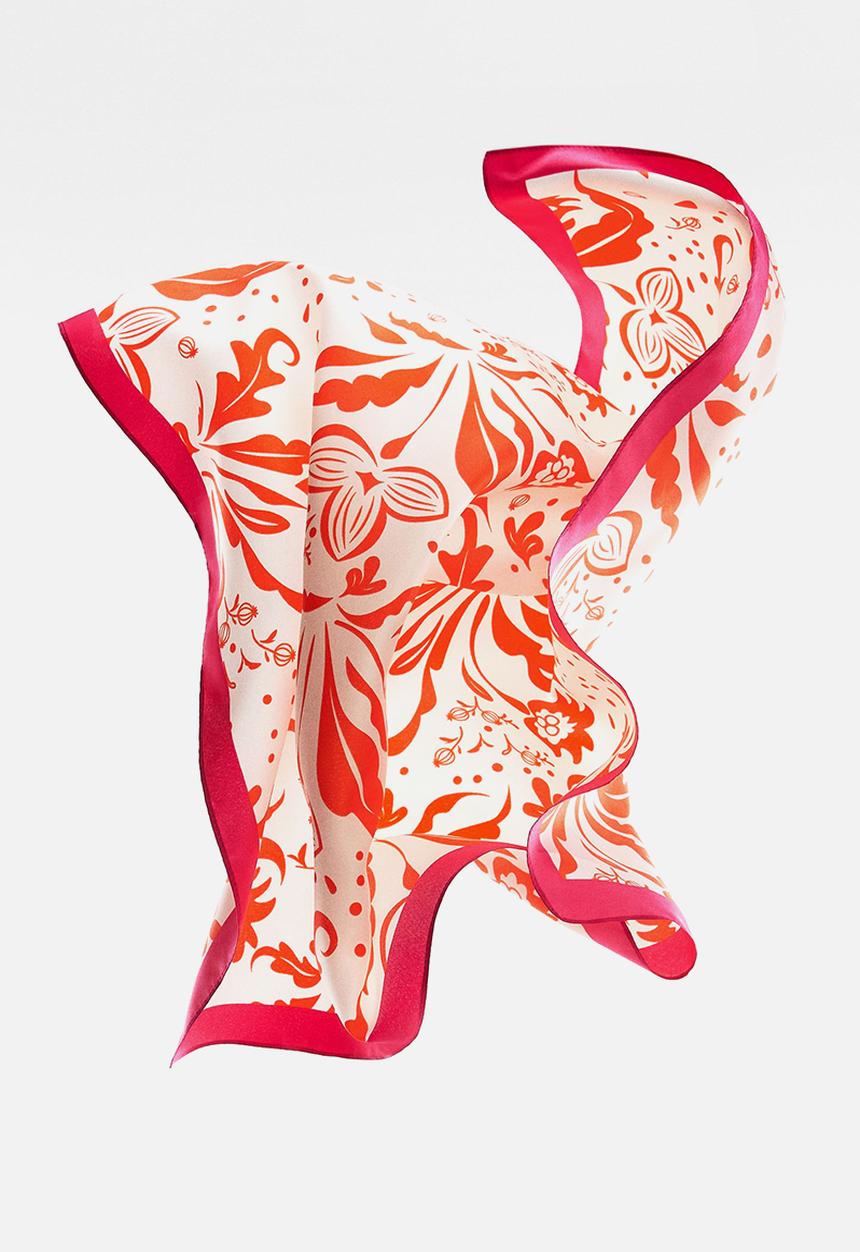 MANGO - Neck scarf forest - red