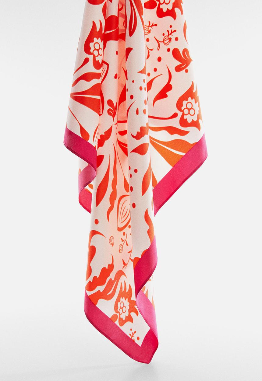 MANGO - Neck scarf forest - red