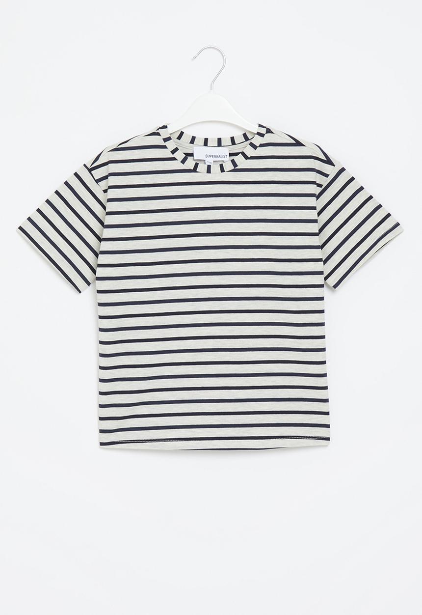Superbalist - Girls stripe t-shirt - navy/ice melange stripe 