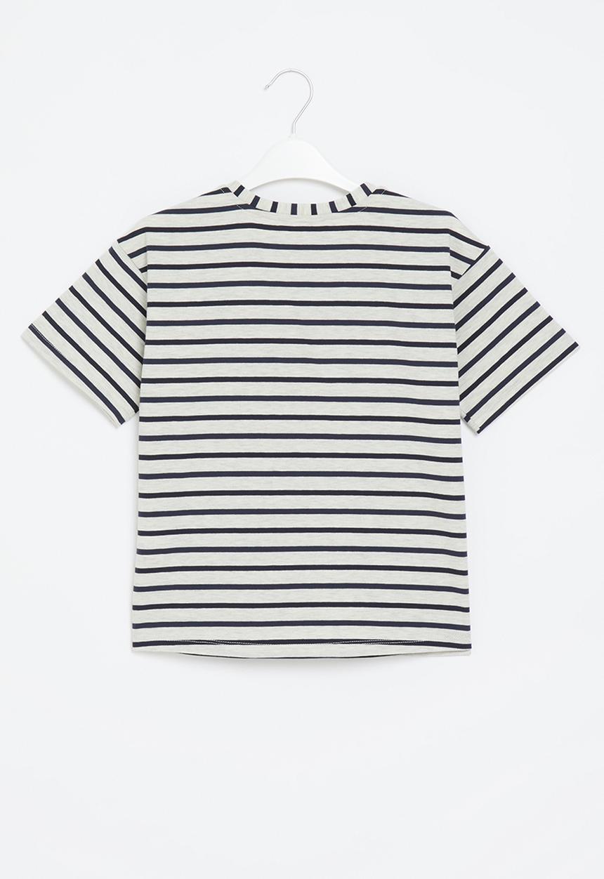 Superbalist - Girls stripe t-shirt - navy/ice melange stripe 