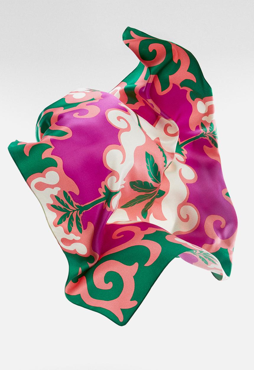 MANGO - Neck scarf sahara- green