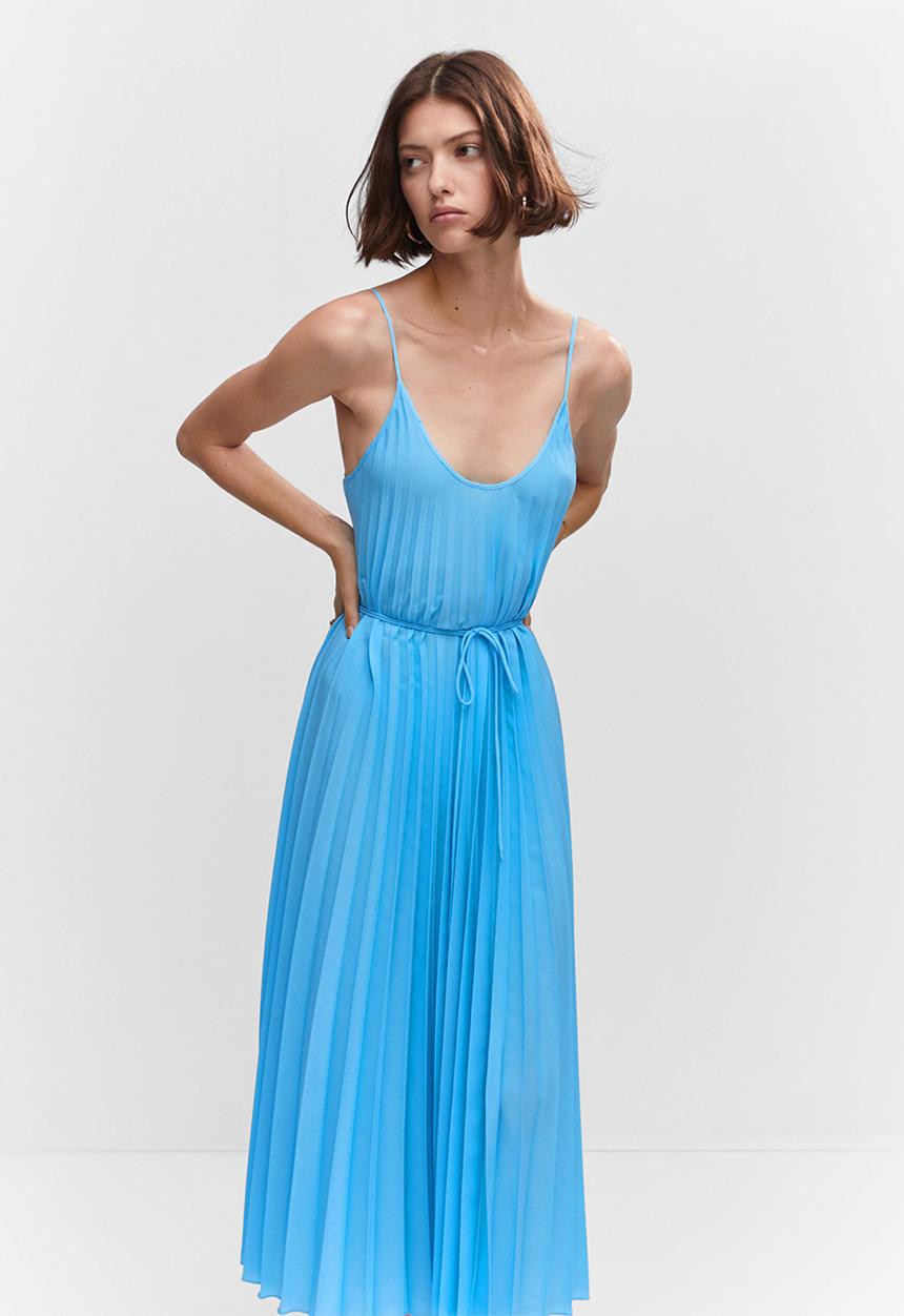 MANGO - Dress fortuny5 - mid blue