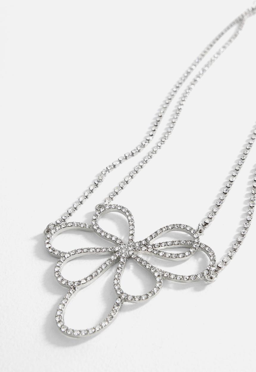 MANGO - Necklace camelia- silver