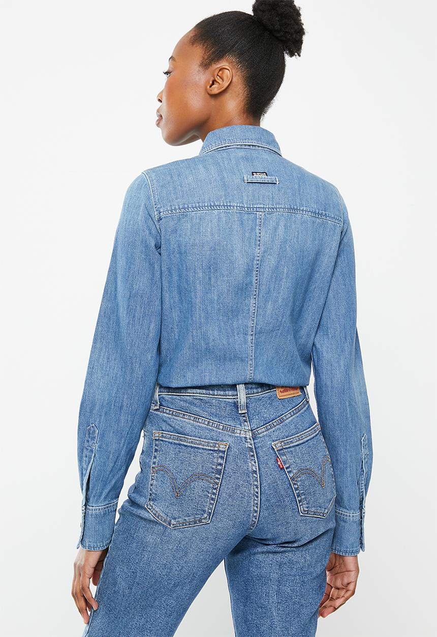 G-STAR - Slim Denim shirt wmn - faded cricket blue