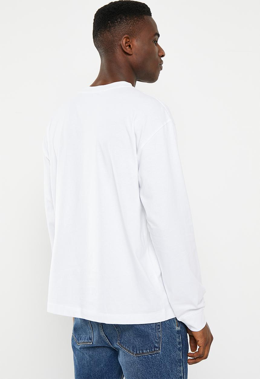 Calvin Klein - Transparent stripe logo long sleeve tee - bright white