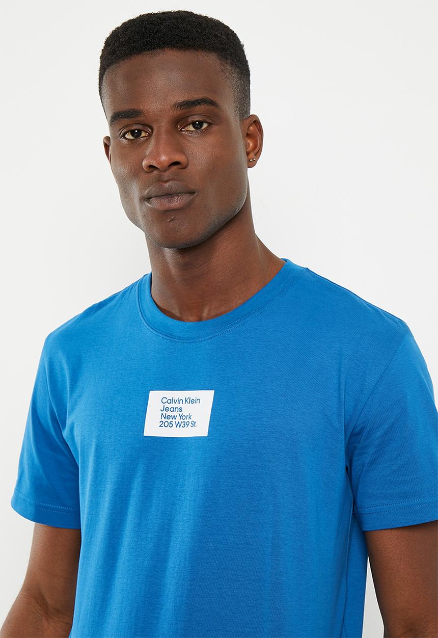 Calvin Klein - Coloured address small box tee - tarps blue