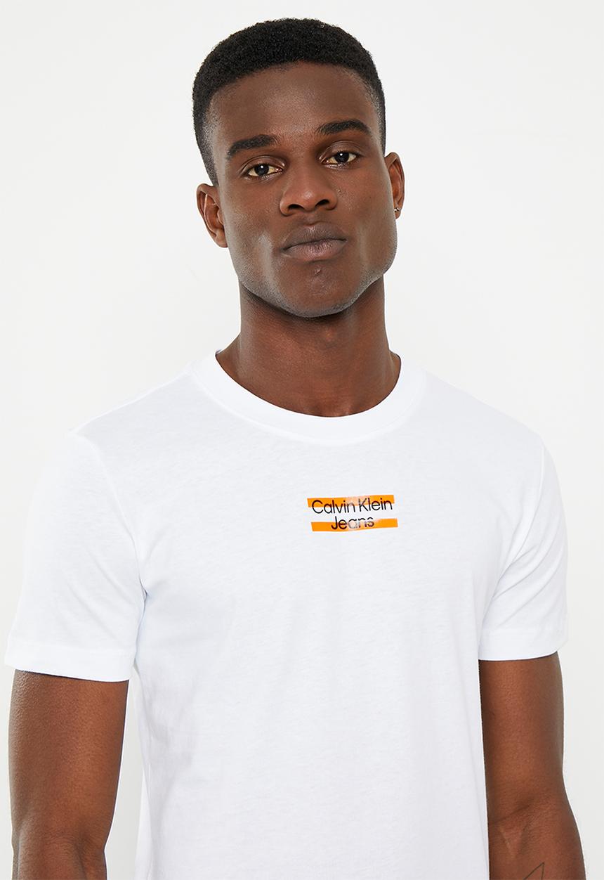 Calvin Klein - Transparent stripe logo tee - bright white
