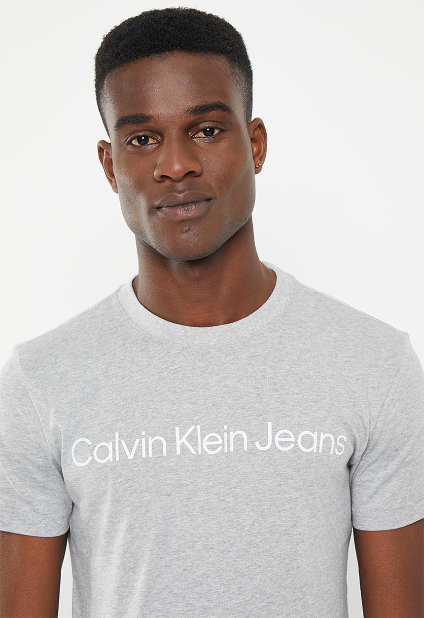 Calvin Klein - Institutional logo slim tee - light grey heather