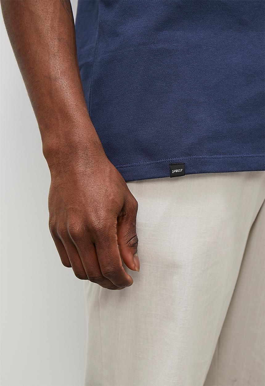 Superbalist - Pique short sleeve slim golfer - navy